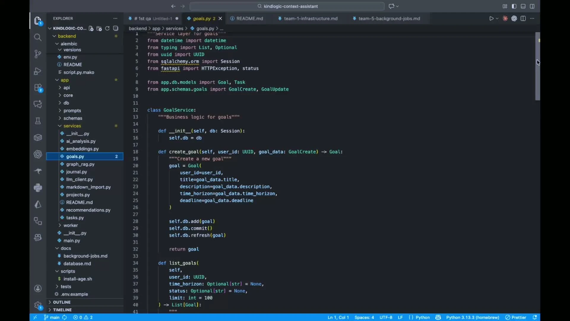 Assistant code — goals and embeddings